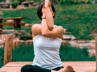 woman performing yoga